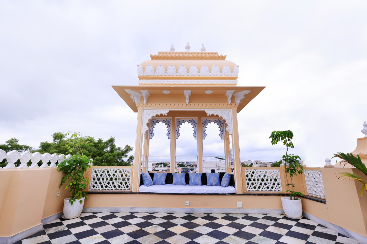 Rooftop terrace nook at Krishna Villa